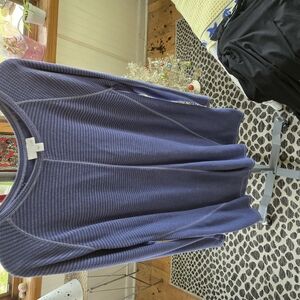 J. Jill Navy Textured Knit Dress